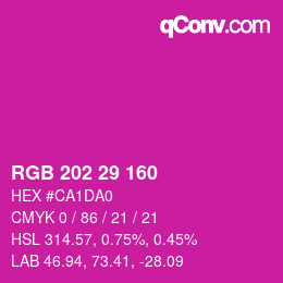 Color code: RGB 202 29 160 | qconv.com
