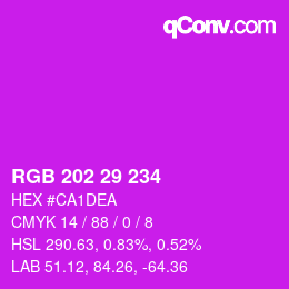 Color code: RGB 202 29 234 | qconv.com