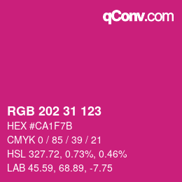 Color code: RGB 202 31 123 | qconv.com