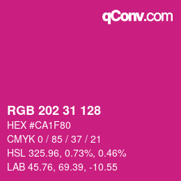 カラーコード: RGB 202 31 128 | qconv.com