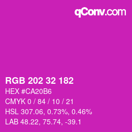 Color code: RGB 202 32 182 | qconv.com