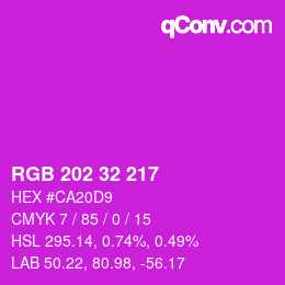 Color code: RGB 202 32 217 | qconv.com