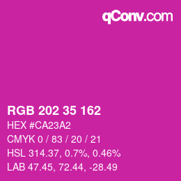 Color code: RGB 202 35 162 | qconv.com