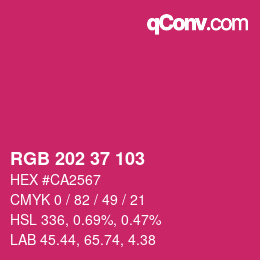 Color code: RGB 202 37 103 | qconv.com