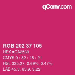 カラーコード: RGB 202 37 105 | qconv.com