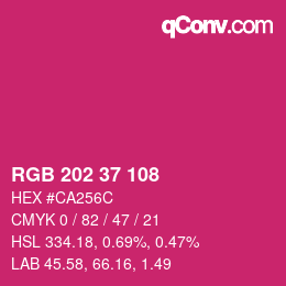 カラーコード: RGB 202 37 108 | qconv.com