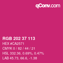 Color code: RGB 202 37 113 | qconv.com