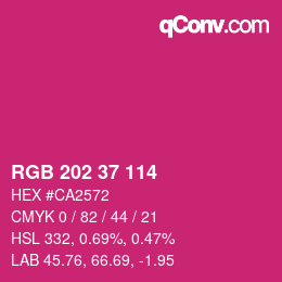 カラーコード: RGB 202 37 114 | qconv.com