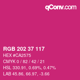 カラーコード: RGB 202 37 117 | qconv.com