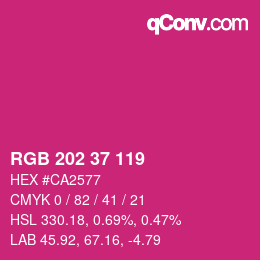 カラーコード: RGB 202 37 119 | qconv.com