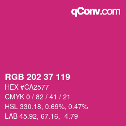 Color code: RGB 202 37 119 | qconv.com