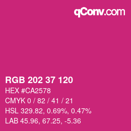 カラーコード: RGB 202 37 120 | qconv.com