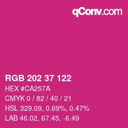 カラーコード: RGB 202 37 122 | qconv.com