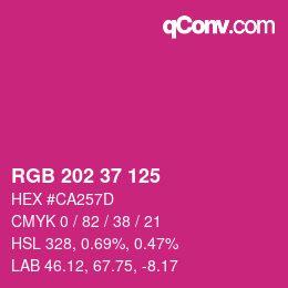 Color code: RGB 202 37 125 | qconv.com
