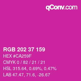 カラーコード: RGB 202 37 159 | qconv.com