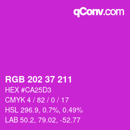 颜色代码: RGB 202 37 211 | qconv.com
