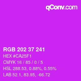 カラーコード: RGB 202 37 241 | qconv.com