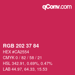 Color code: RGB 202 37 84 | qconv.com