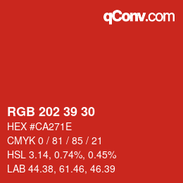カラーコード: RGB 202 39 30 | qconv.com