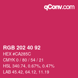 カラーコード: RGB 202 40 92 | qconv.com