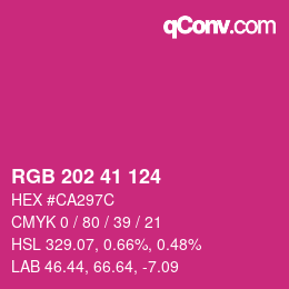 カラーコード: RGB 202 41 124 | qconv.com
