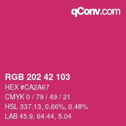 カラーコード: RGB 202 42 103 | qconv.com