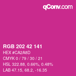 カラーコード: RGB 202 42 141 | qconv.com