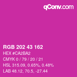 Color code: RGB 202 43 162 | qconv.com