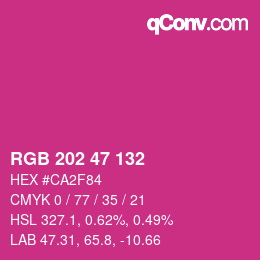 カラーコード: RGB 202 47 132 | qconv.com