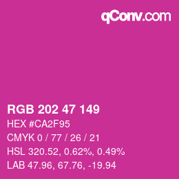 Color code: RGB 202 47 149 | qconv.com