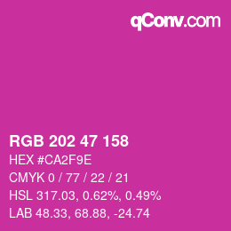 Color code: RGB 202 47 158 | qconv.com