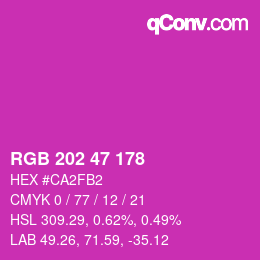 カラーコード: RGB 202 47 178 | qconv.com