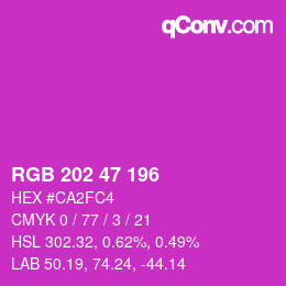 カラーコード: RGB 202 47 196 | qconv.com
