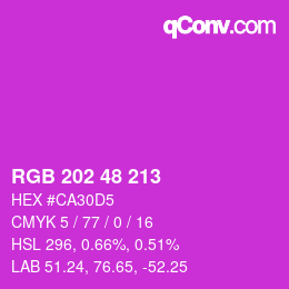 Color code: RGB 202 48 213 | qconv.com