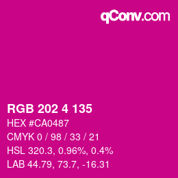 カラーコード: RGB 202 4 135 | qconv.com