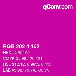 Color code: RGB 202 4 162 | qconv.com