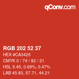 Color code: RGB 202 52 37 | qconv.com