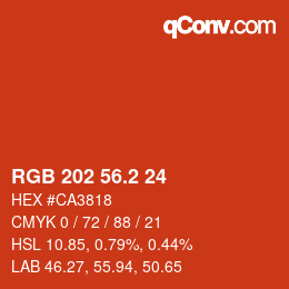 カラーコード: RGB 202 56.2 24 | qconv.com