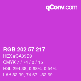 Color code: RGB 202 57 217 | qconv.com