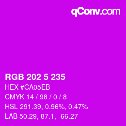 カラーコード: RGB 202 5 235 | qconv.com
