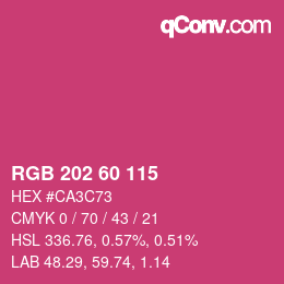 Color code: RGB 202 60 115 | qconv.com
