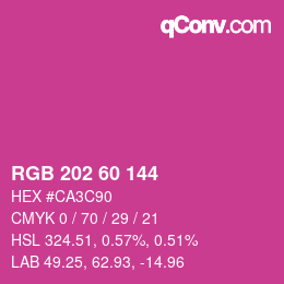 カラーコード: RGB 202 60 144 | qconv.com
