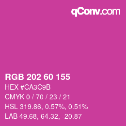 カラーコード: RGB 202 60 155 | qconv.com