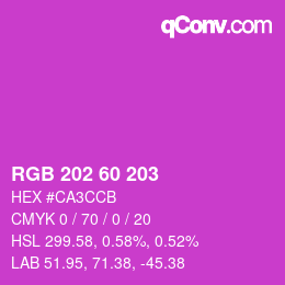 颜色代码: RGB 202 60 203 | qconv.com