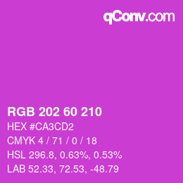 カラーコード: RGB 202 60 210 | qconv.com