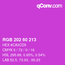 カラーコード: RGB 202 60 213 | qconv.com