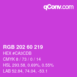 カラーコード: RGB 202 60 219 | qconv.com