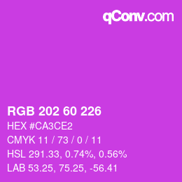 カラーコード: RGB 202 60 226 | qconv.com