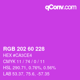 カラーコード: RGB 202 60 228 | qconv.com
