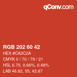 カラーコード: RGB 202 60 42 | qconv.com